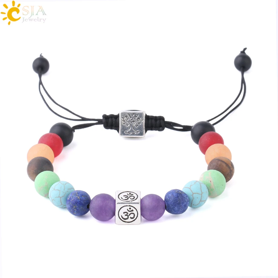 CSJA Natural Stone Mala Bead Bracelet Reiki 7 Chakra Beaded Jewelry for Men Women AUM OM Yoga Resizable Meditation Bracelet S218
CSJA Natural Stone Mala Bead Bracelet Reiki 7 Chakra Beaded Jewelry for Men Women AUM OM Yoga Resizable Meditation Bracelet S218