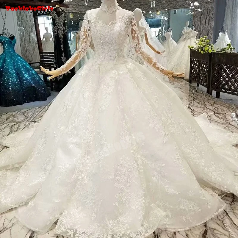 685441 Muslim Wedding Dresses Sequined Long Sleeve Luxury Vintage Gowns 2018 | Свадьбы и торжества