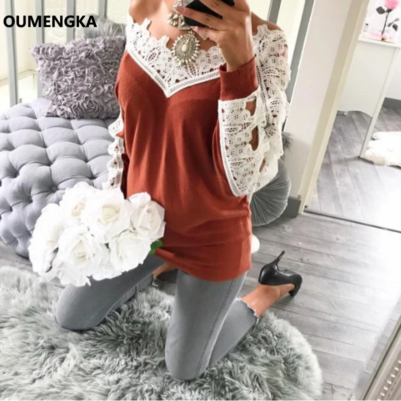 2018 Casual Women t-shirts Cute Autumn Tee Basic Shirts Women Solid V Neck Lace Patchwork Long Sleeve Tops Femme 4 Colour
2018 Casual Women t-shirts Cute Autumn Tee Basic Shirts Women Solid V Neck Lace Patchwork Long Sleeve Tops Femme 4 Colour