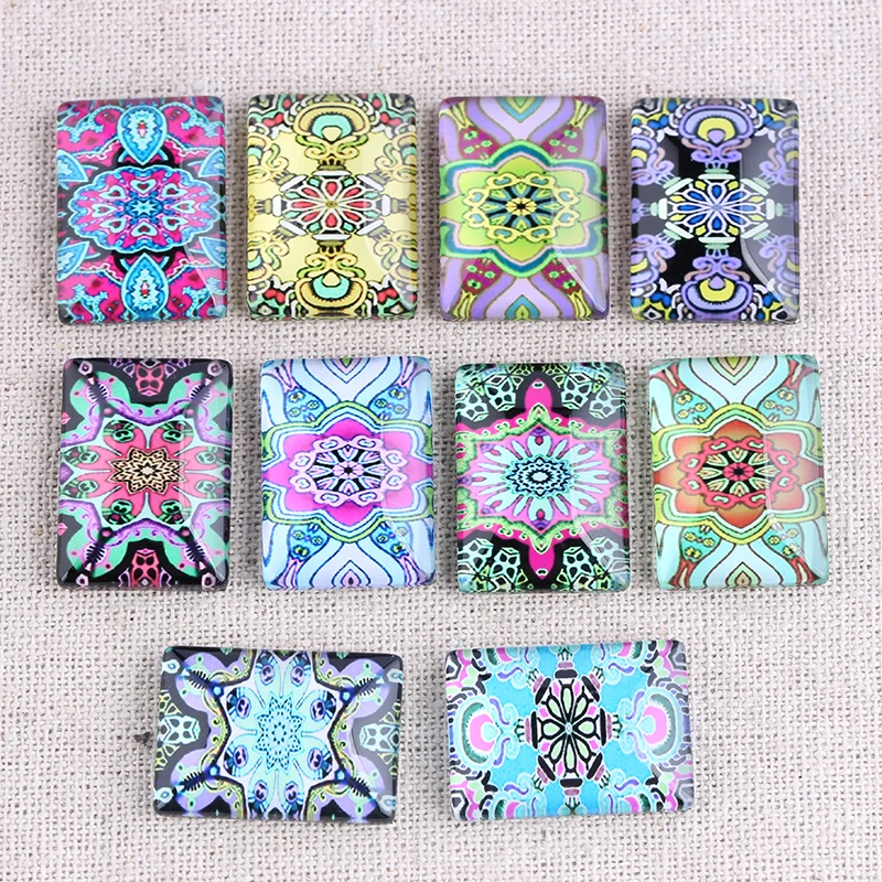 Shukaki 20 шт микс Мандала фото прямоугольник стекло кабошон 18x25 мм diy flatback ювелирные