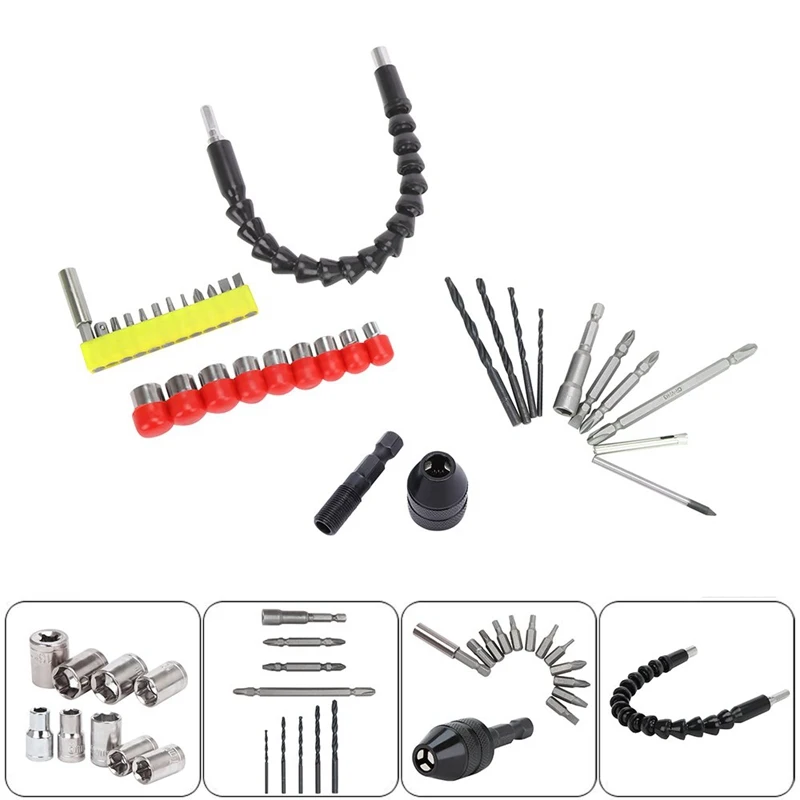 33 Pcs 1/4 inch Flexible Hex Shaft Screwdriver Power Drill Bit Extension 11 Inch Quick Change Connect Hex Drive Drill Bits Soc
33 Pcs 1/4 inch Flexible Hex Shaft Screwdriver Power Drill Bit Extension 11 Inch Quick Change Connect Hex Drive Drill Bits Soc