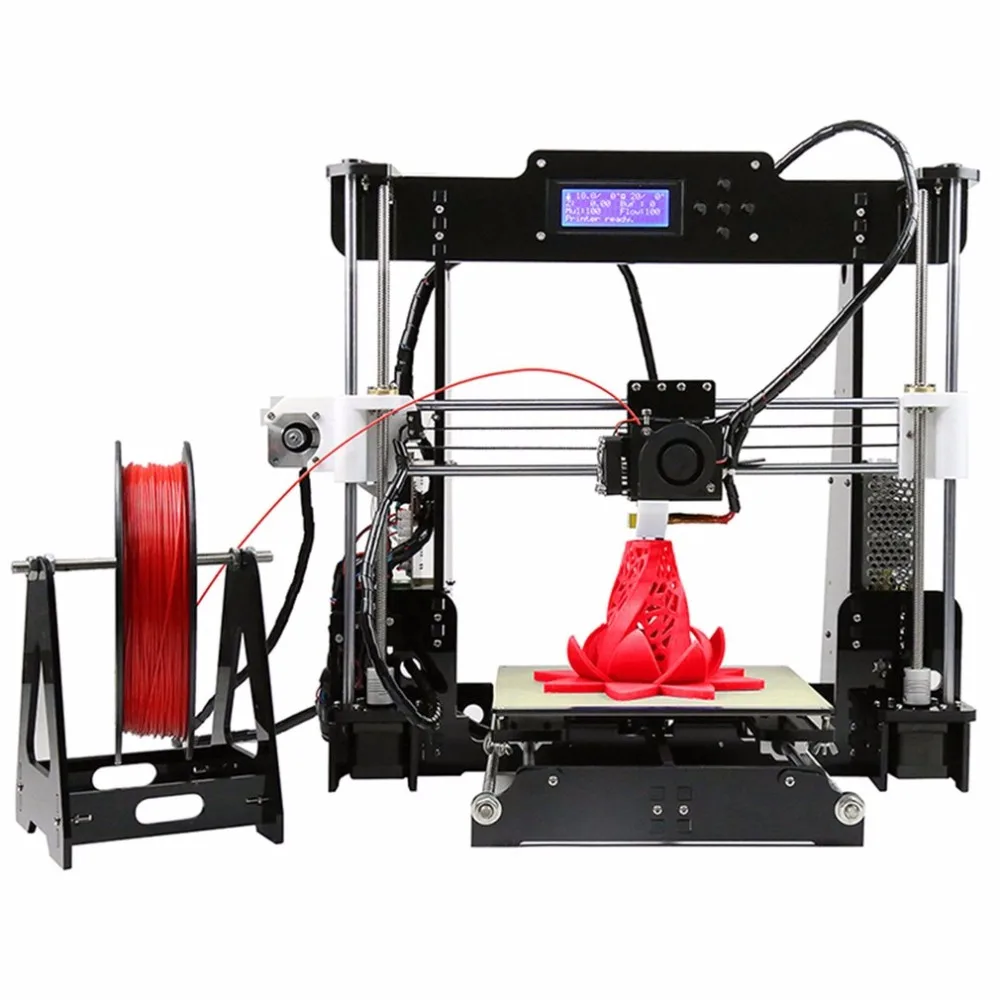 Anet A8 3D Printer High-precision LCD Display Acrylic Frame Aluminum Hotbed DIY 3D Printing Machine Kit With 10m Filament
Anet A8 3D Printer High-precision LCD Display Acrylic Frame Aluminum Hotbed DIY 3D Printing Machine Kit With 10m Filament