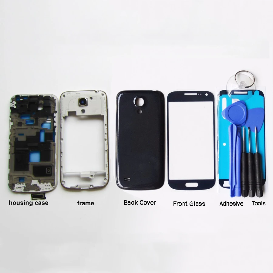 New Full Set For Samsung Galaxy S4 mini i9190 i9192 i9195 Housing Case + Middle Frame + Back Cover + Front Glass +Adhesive+Tools
New Full Set For Samsung Galaxy S4 mini i9190 i9192 i9195 Housing Case + Middle Frame + Back Cover + Front Glass +Adhesive+Tools