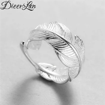 DIEERLAN Bohemian Simple 925 Sterling Silver Big Feather Rings for Women Ladies Statement Jewelry Wedding Open Finger Rings
DIEERLAN Bohemian Simple 925 Sterling Silver Big Feather Rings for Women Ladies Statement Jewelry Wedding Open Finger Rings