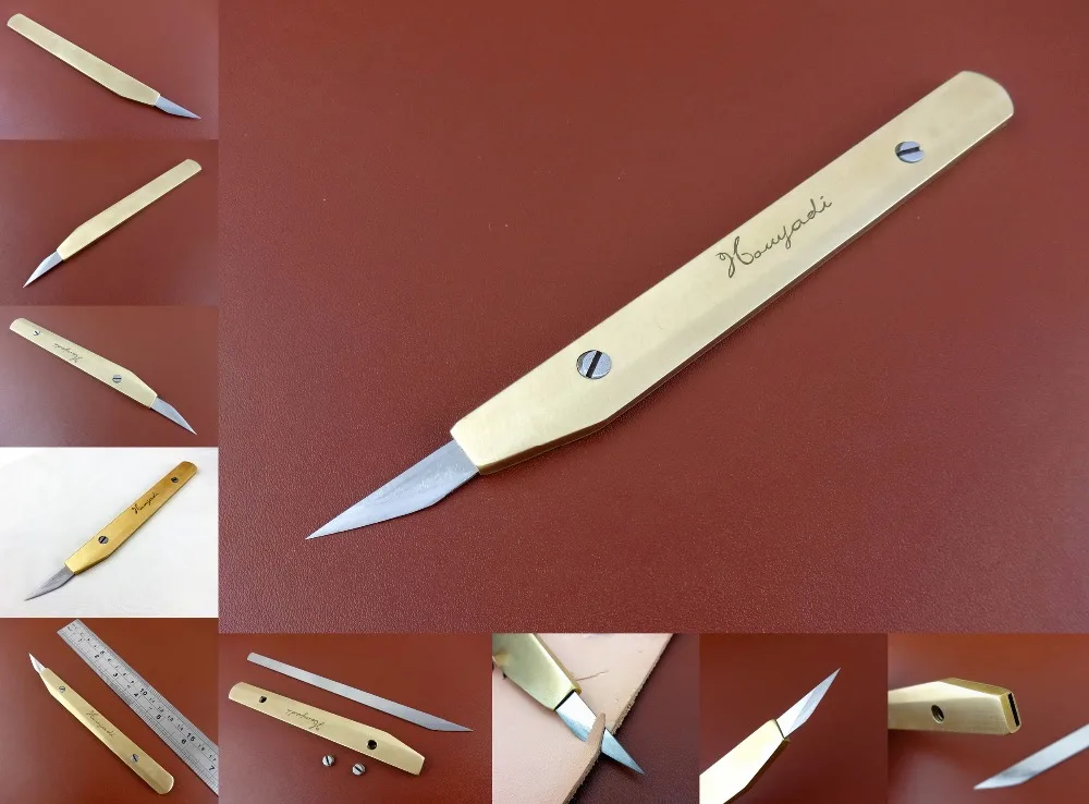 One Leather Craft French Style Brass Scabbard Handle Angled Cut Cutter Knife Tool Slicker Burnisher Polisher Button Punch Chisel
One Leather Craft French Style Brass Scabbard Handle Angled Cut Cutter Knife Tool Slicker Burnisher Polisher Button Punch Chisel
