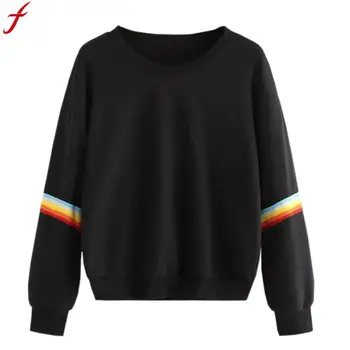 Casual Women Hoodie Sweatshirts Long Sleeve Patchwork O Neck Casual Rainbow Printed Blouse Women Sweatshirt Pullover Clothes
Casual Women Hoodie Sweatshirts Long Sleeve Patchwork O Neck Casual Rainbow Printed Blouse Women Sweatshirt Pullover Clothes