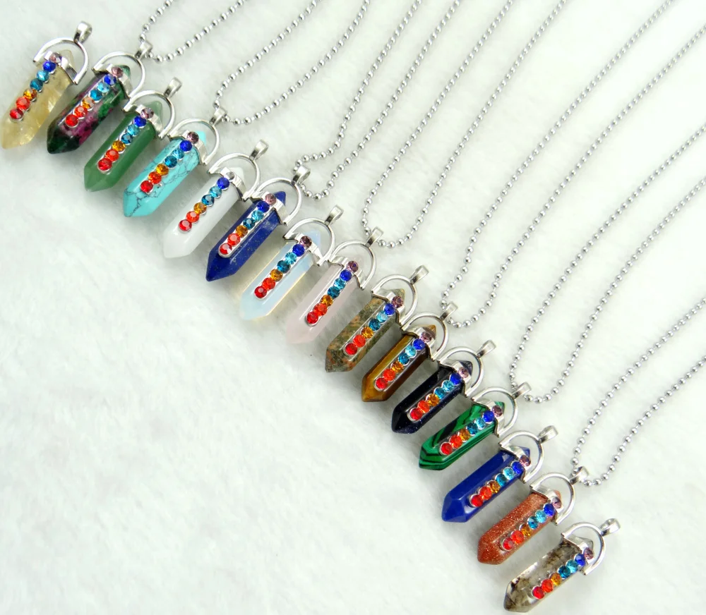 Natural stone lapis Quartz crystal Opal mix pillar charms chakra Pendant stainless steel Necklace for women Fashion Jewelry 1PC
Natural stone lapis Quartz crystal Opal mix pillar charms chakra Pendant stainless steel Necklace for women Fashion Jewelry 1PC