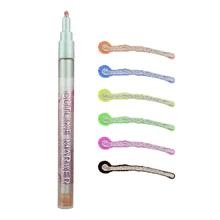Sta 6 cores marcadores de contorno multifuncional brilho cor borda caneta highlighter à prova dhighágua tinta marcador caneta escova material escolar(China)