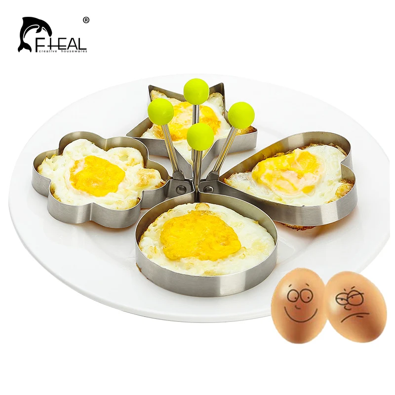 FHEAL 1pc Stainless Steel Egg Mold Creative Shaped Omelette Egg Frying Mold Nonstick Egg Pancake Ring Egg Tools Kitchen Utensils
FHEAL 1pc Stainless Steel Egg Mold Creative Shaped Omelette Egg Frying Mold Nonstick Egg Pancake Ring Egg Tools Kitchen Utensils
