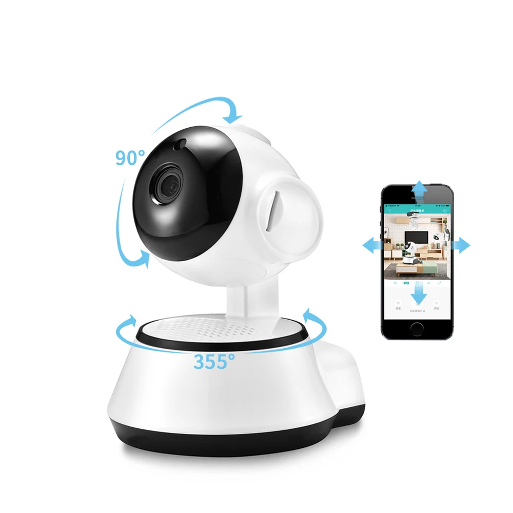 

V380 APP Pan Tilt Wireless IP Camera Wifi 720P HD CCTV Camera Home P2P Security Surveillance Two-Way Audio TF Card Slot Supports
