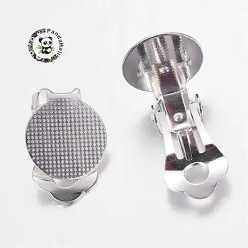 Brass Blank Base Clip-on Earring Cabochon Setting Components for Non-Pierced Ears Silver Color Flat Round Tray: 12mm; 17x12mm,
Brass Blank Base Clip-on Earring Cabochon Setting Components for Non-Pierced Ears Silver Color Flat Round Tray: 12mm; 17x12mm,
