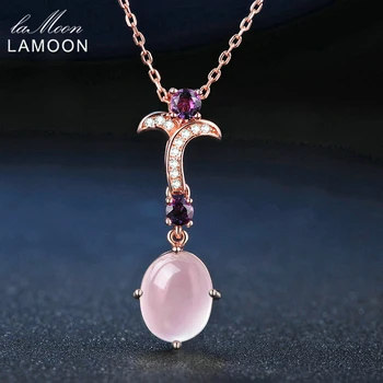 LAMOON Flower 8X10mm 100% Natural Gemstone Oval Rose Quartz Chain Necklace 925 Sterling Silver Jewelry LMNI013
LAMOON Flower 8X10mm 100% Natural Gemstone Oval Rose Quartz Chain Necklace 925 Sterling Silver Jewelry LMNI013