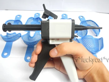 1 piece Ratio Dental Impression Mixing Dispenser gun and 10piece Dental Blue Plastic-Steel Impression Trays
1 piece Ratio Dental Impression Mixing Dispenser gun and 10piece Dental Blue Plastic-Steel Impression Trays