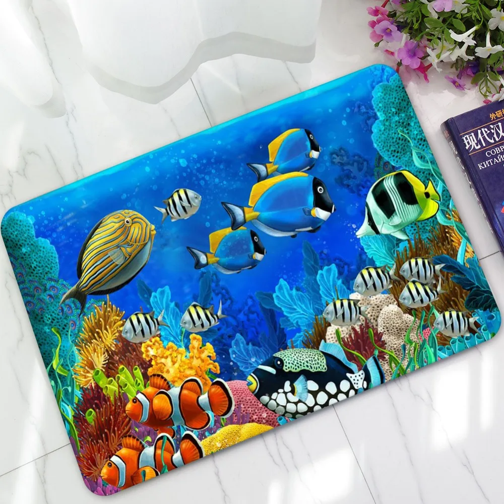Rubber Welcome Floor Mats Beach Waves Fish Bathroom Kitchen Carpets Doormats Floor Mat Living Room Anti-Slip Tapete colchoneta
Rubber Welcome Floor Mats Beach Waves Fish Bathroom Kitchen Carpets Doormats Floor Mat Living Room Anti-Slip Tapete colchoneta