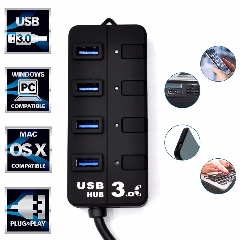 4 Port USB 3.0 ,MLLSE with Individual Power Switches and LEDs Super Speed 5Gbps Data Transfer for Mac Laptop
4 Port USB 3.0 ,MLLSE with Individual Power Switches and LEDs Super Speed 5Gbps Data Transfer for Mac Laptop