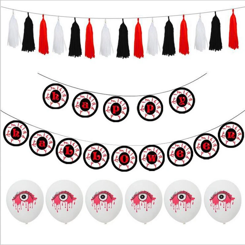 Happy Halloween Latex Balloons Set Halloween Decoration Pumpkin Ghost Horror Eye Charm Balloon Banner Halloween Party Decoration
Happy Halloween Latex Balloons Set Halloween Decoration Pumpkin Ghost Horror Eye Charm Balloon Banner Halloween Party Decoration