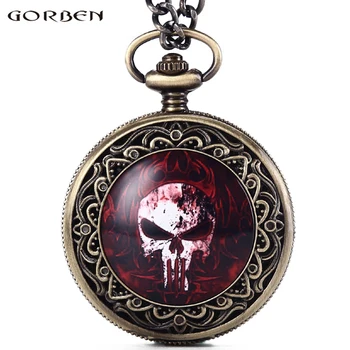 GORBEN Watch Cool Design Red Fire Skull Head Pocket Watches Men Fob Chain Necklace Steampunk Roman Number Dial Quartz Men Watch
GORBEN Watch Cool Design Red Fire Skull Head Pocket Watches Men Fob Chain Necklace Steampunk Roman Number Dial Quartz Men Watch