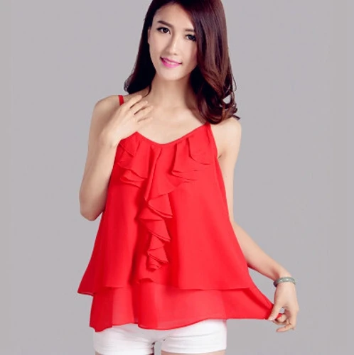 New women chiffon shirts&blouse,vestidos femininos,ruffles Spaghetti Strap vest tank tops,plus size clothes XS - 4XL 5XL 6XL
New women chiffon shirts&blouse,vestidos femininos,ruffles Spaghetti Strap vest tank tops,plus size clothes XS - 4XL 5XL 6XL