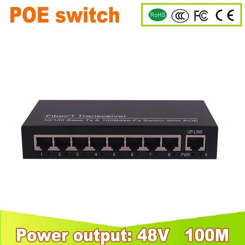 8 Port 10 Mbps a 100 Mbps Uplink POE Port Network Switch Compatible Network Cameras POE network switch Monitor private branch
8 Port 10 Mbps a 100 Mbps Uplink POE Port Network Switch Compatible Network Cameras POE network switch Monitor private branch