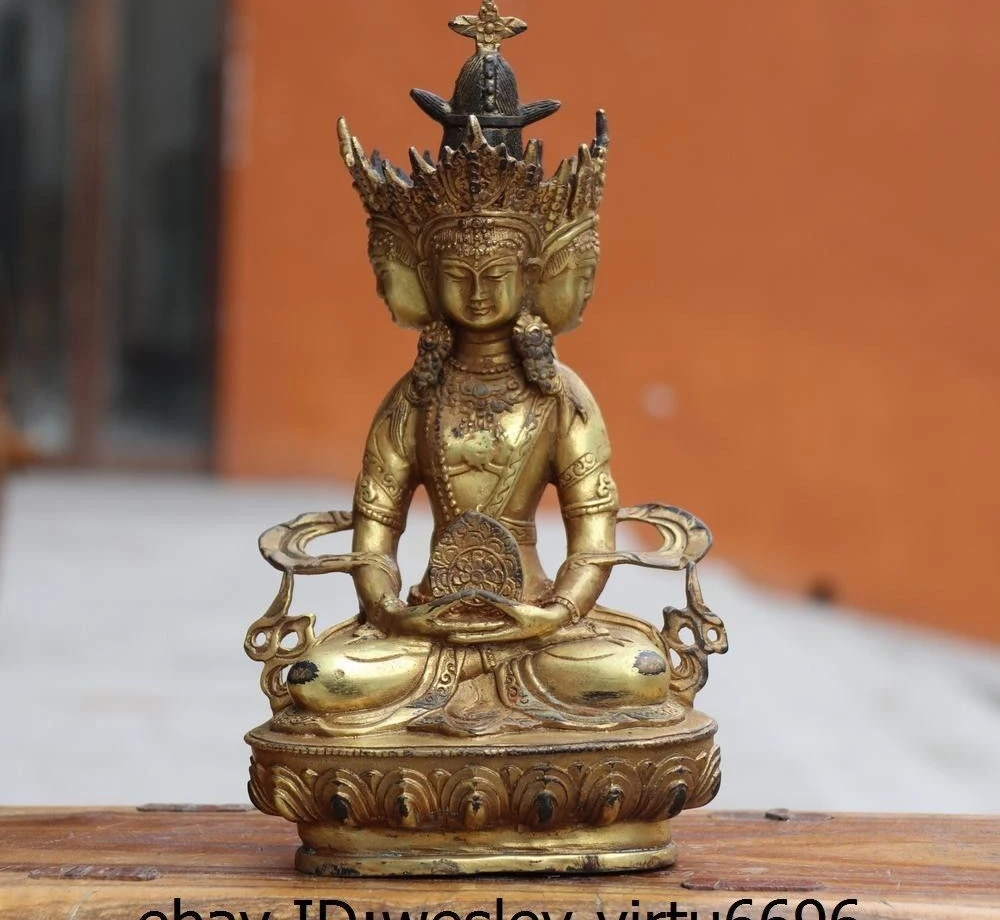 Chinese Copper Bronze Gild Four Face Kwan-yin Guan Yin Bodhisattva Buddha Statue
Chinese Copper Bronze Gild Four Face Kwan-yin Guan Yin Bodhisattva Buddha Statue
