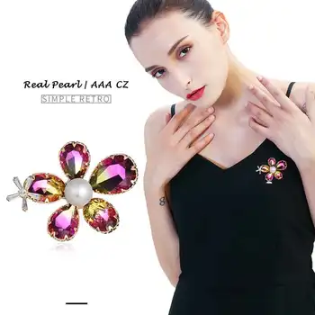 Hongye Vintage Clear Austria Crystals Freshwater Pearl Big Flower Brooch for women Wedding Accessories Gold Brooch Pins
Hongye Vintage Clear Austria Crystals Freshwater Pearl Big Flower Brooch for women Wedding Accessories Gold Brooch Pins