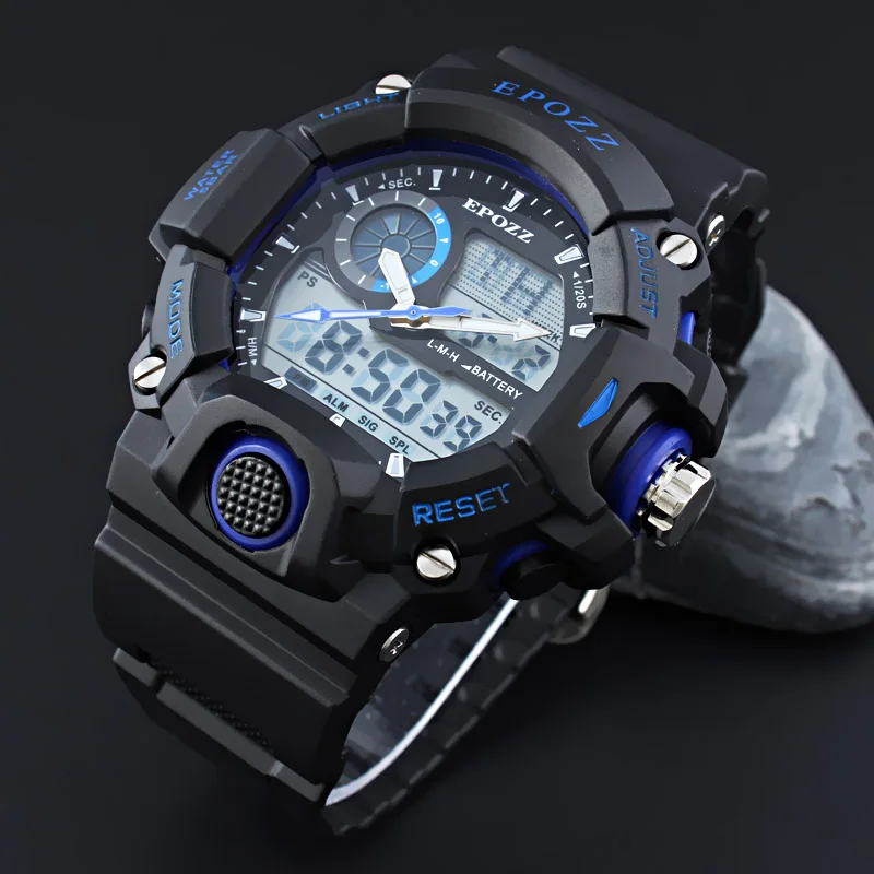 Epozz Dual Display sport watch shock Resistant hours Male clock Outdoor Rubber strap Weight 67 g black blue relogio masculino
Epozz Dual Display sport watch shock Resistant hours Male clock Outdoor Rubber strap Weight 67 g black blue relogio masculino