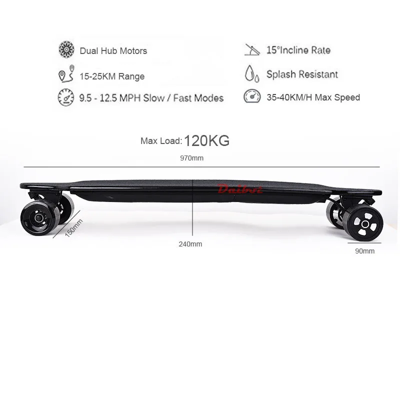 Daibot Electric Scooter For Adults 4 Wheel Electric Scooters 40KMH Dual Hub Motor Remote Longboard Electric Skateboard (13)