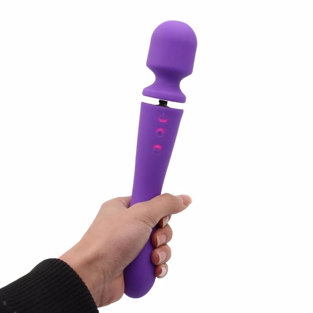 Rechargeable 10 Speeds Double Head AV Vibrators for Women Silicone Magic Wand Massager Vibrator Sex Toys for Woman Sex Machine