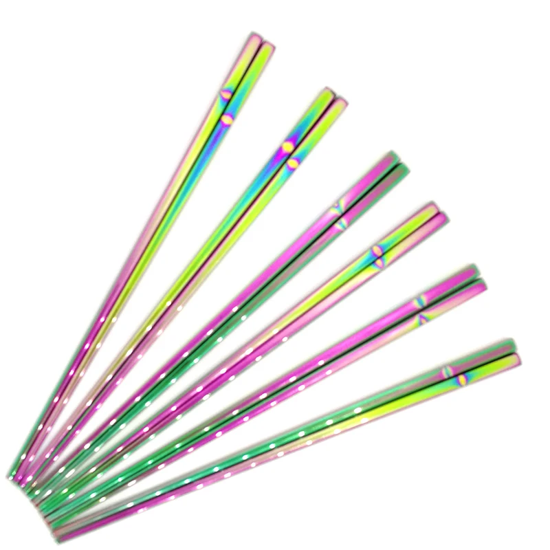 Length 24cm Rainbow Food Grade Top Mirror Polished Stainless Steel Chopsticks Household Restaurant Chopsticks Christmas Gift
Length 24cm Rainbow Food Grade Top Mirror Polished Stainless Steel Chopsticks Household Restaurant Chopsticks Christmas Gift