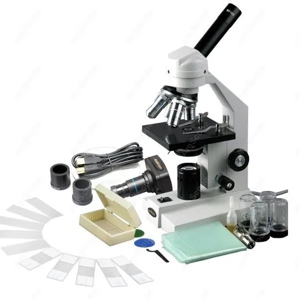 Advanced Compound Microscope-AmScope Supplies 40X-2500X Advanced Compound Microscope with USB Digital Camera & 10pc Slide Kit
Advanced Compound Microscope-AmScope Supplies 40X-2500X Advanced Compound Microscope with USB Digital Camera & 10pc Slide Kit