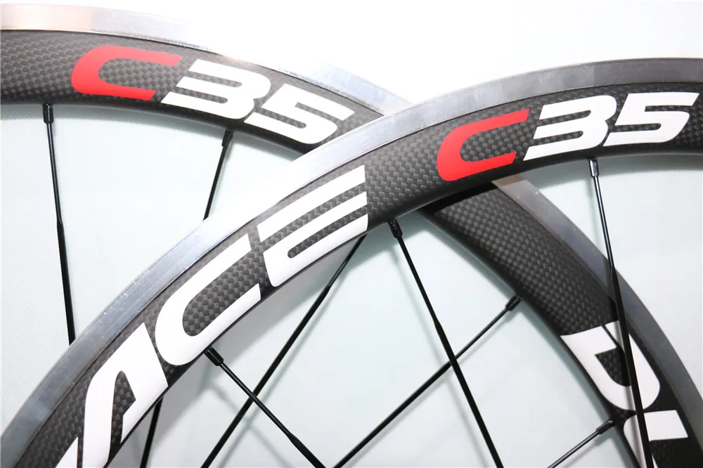 700c Road Bike alloy carbon Wheels 50mm Clincher Racing Bike C35 C50 logo Carbon Wheels Aluminum Braking Surface with R36 hubs
700c Road Bike alloy carbon Wheels 50mm Clincher Racing Bike C35 C50 logo Carbon Wheels Aluminum Braking Surface with R36 hubs