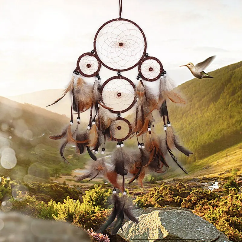 Traditional Indian Style Handmade Dream Catcher Make Of Natural Cock Feathers Kids' Bedroom Decoration Craft Dream Catcher
Traditional Indian Style Handmade Dream Catcher Make Of Natural Cock Feathers Kids' Bedroom Decoration Craft Dream Catcher