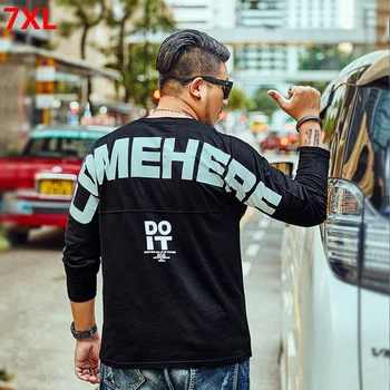 Plus fertilizer XL T-shirt male long-sleeved loose letter fashion 7XL printing big men's casual 130kg
Plus fertilizer XL T-shirt male long-sleeved loose letter fashion 7XL printing big men's casual 130kg