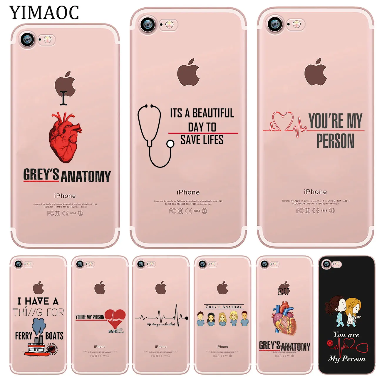 YIMAOC Grey's Grey is Anatomy TV Soft Silicone Phone Shell Case for iPhone XR X XS 11 Pro Max 5 5S SE 6 6S 7 8 Plus 10 TPU Cover
YIMAOC Grey's Grey is Anatomy TV Soft Silicone Phone Shell Case for iPhone XR X XS 11 Pro Max 5 5S SE 6 6S 7 8 Plus 10 TPU Cover