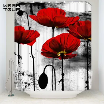 WARMTOUR Shower Curtain Vintage Abstract Red Poppy Flower Art Welcome Mildew-resistant Bathroom Decor Sets with 12 Hooks
WARMTOUR Shower Curtain Vintage Abstract Red Poppy Flower Art Welcome Mildew-resistant Bathroom Decor Sets with 12 Hooks