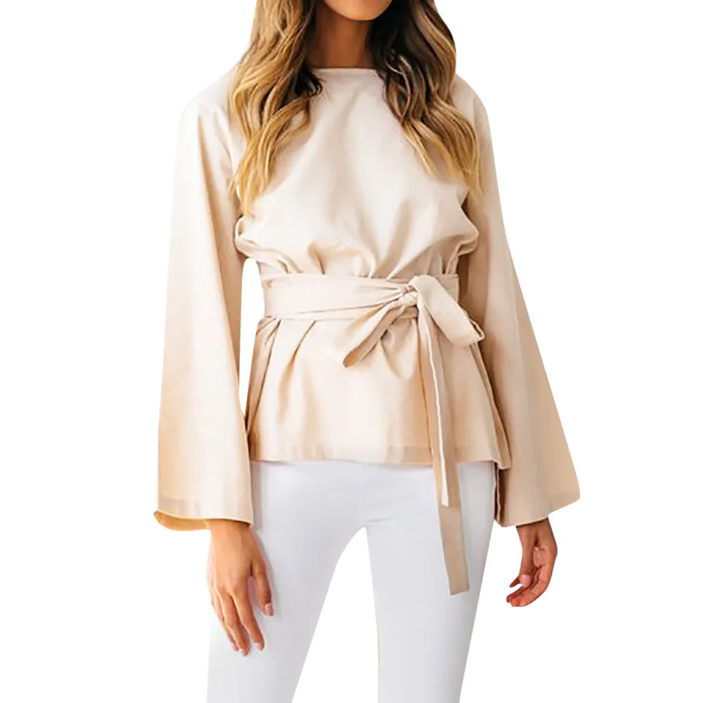 Plus Size Summer 2019 Womens Tops And Blouses O Neck Long Sleeve With Belt Office Lady Women Tops blusas mujer de moda 2019
Plus Size Summer 2019 Womens Tops And Blouses O Neck Long Sleeve With Belt Office Lady Women Tops blusas mujer de moda 2019