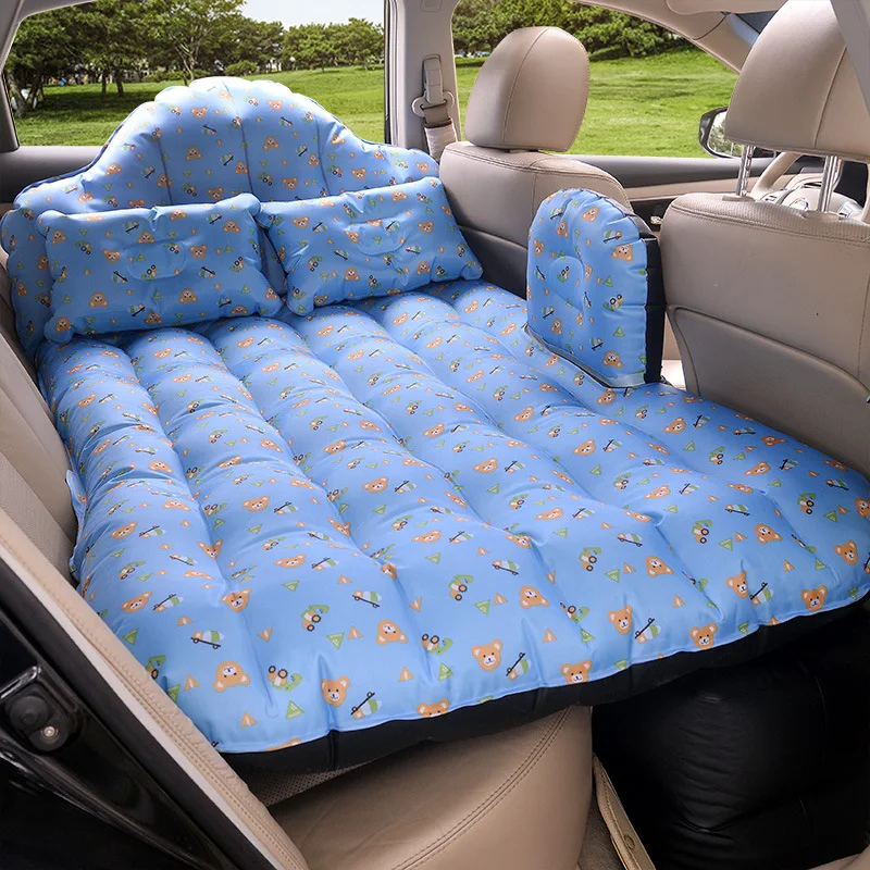 

Wave pattern comes with a head gear SUV rear seat inflatable bed flocking moisture-proof camping mattress comfort Car Travel Bed