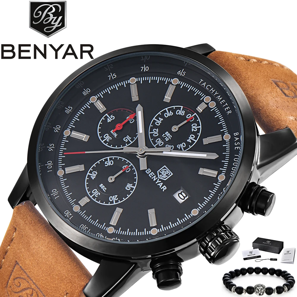 BENYAR Watch Top Brand Man Watches with Chronograph Sport Waterproof Clock Man Watches Military Luxury Men's Watch Analog Quartz
BENYAR Watch Top Brand Man Watches with Chronograph Sport Waterproof Clock Man Watches Military Luxury Men's Watch Analog Quartz