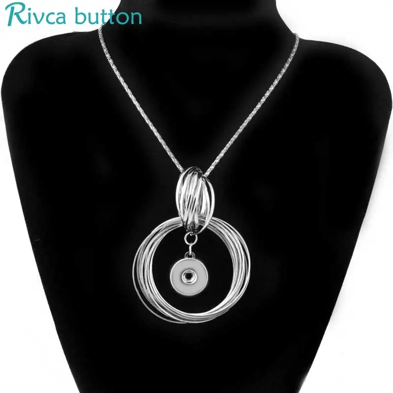 Rivca Snap Button Necklaces & Pendants Jewelry Fishion Angel Wings Antique Silver/Gold Colour Women Choker P01037 | Украшения и
