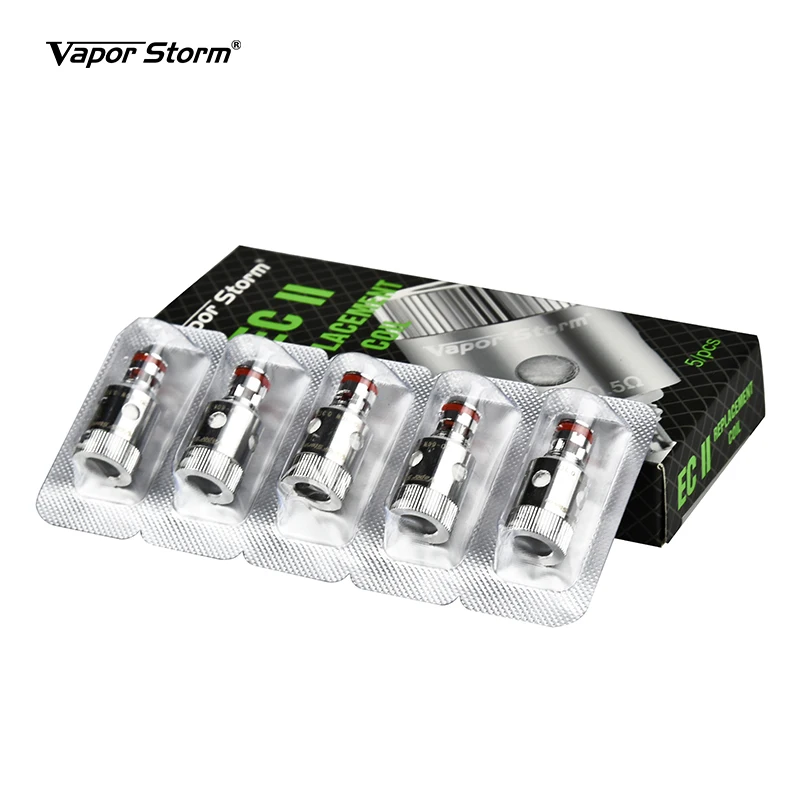 

10 pieces/lot Original Vapor Storm EC II tank Coil 0.3 -0.5ohm Works 15W-50W / 30-60W E Cigarette Sub Ohm Box Mod Kit Core