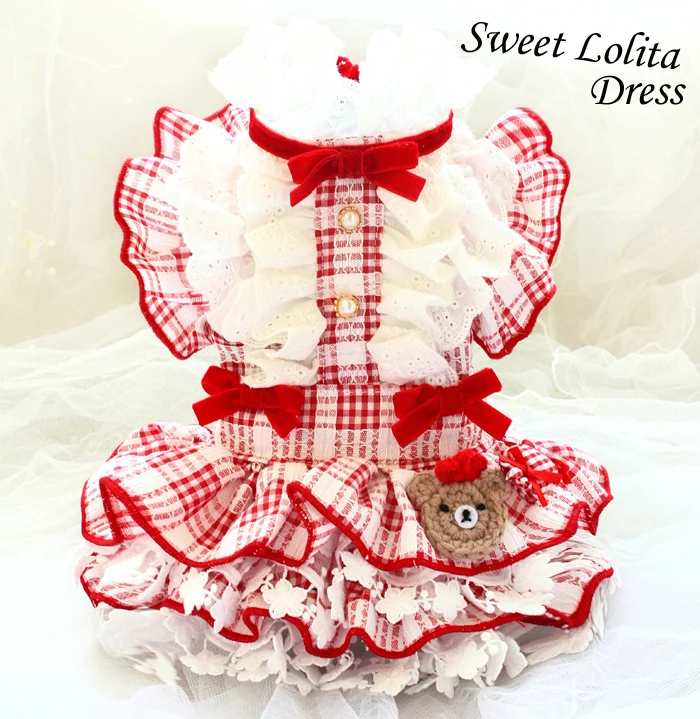 Free shipping ZLOVEPET handmade luxurious dog clothes red plaid Lolita court doll style princess dog dress adorable for pet cat
Free shipping ZLOVEPET handmade luxurious dog clothes red plaid Lolita court doll style princess dog dress adorable for pet cat