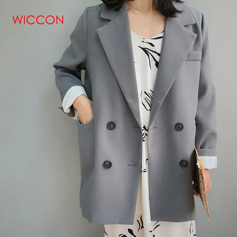 Woman Autumn Winter Blazer Double Breasted Cotton Chic Long Coat Suit Female Khaki Blue Casual Casual Cardigan Solid Color
Woman Autumn Winter Blazer Double Breasted Cotton Chic Long Coat Suit Female Khaki Blue Casual Casual Cardigan Solid Color