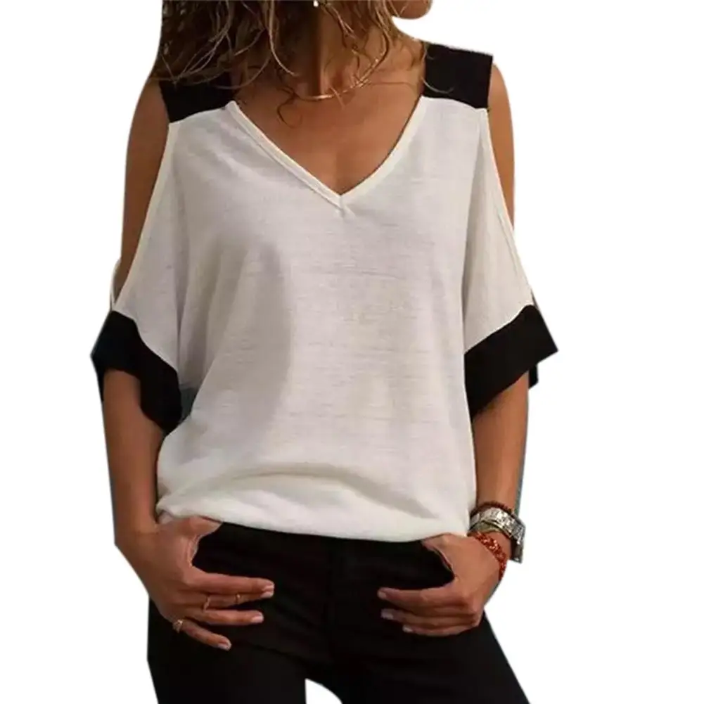 Summer Women Plus Size 5xl Color Block T-Shirt Cold Shoulder V Neck Short Sleeve Top
Summer Women Plus Size 5xl Color Block T-Shirt Cold Shoulder V Neck Short Sleeve Top