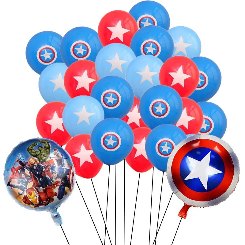 50pcs 2.2g 18 &10 inch Blue Red Captain America shield Balloon Classic hero the latex balloon Birthday Party supplies kids toys
50pcs 2.2g 18 &10 inch Blue Red Captain America shield Balloon Classic hero the latex balloon Birthday Party supplies kids toys
