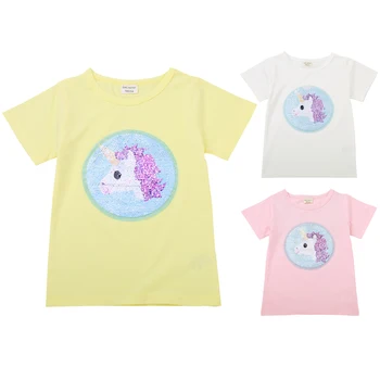 NEW Sequins Rainbow Horse Unicorn Children T-shirt Boy Girls Short Sleeve Fashion Sequin T shirt Baby Cotton Tops 2-7year Vest
NEW Sequins Rainbow Horse Unicorn Children T-shirt Boy Girls Short Sleeve Fashion Sequin T shirt Baby Cotton Tops 2-7year Vest
