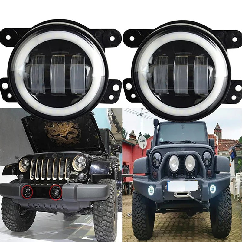 4 Inch Round 30W LED Fog Lights Lamp 6000K White Halo Ring DRL Headlamp For Jeep Wrangler JK TJ LJ 4x4 Offroad
4 Inch Round 30W LED Fog Lights Lamp 6000K White Halo Ring DRL Headlamp For Jeep Wrangler JK TJ LJ 4x4 Offroad
