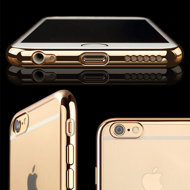 Case-For-iPhone-5-5S-SE-6-6S-plus-7-Plus-Luxury-Plating-Gilded-Transparent-TPU (4)