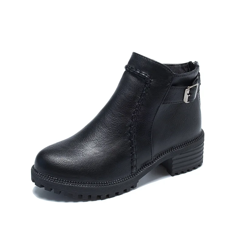 2018 autumn new round head European and American fashion wild back zipper ladies boots low belt buckle black ljj 1106
2018 autumn new round head European and American fashion wild back zipper ladies boots low belt buckle black ljj 1106