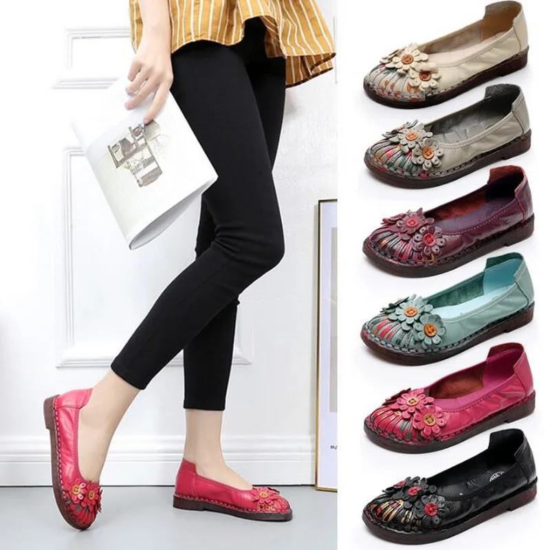 Loafers Summer Flat Shoes Women Genuine Leather Shoes Ballet Flats Flower Casual Work Cowhide Women Shoes
Loafers Summer Flat Shoes Women Genuine Leather Shoes Ballet Flats Flower Casual Work Cowhide Women Shoes