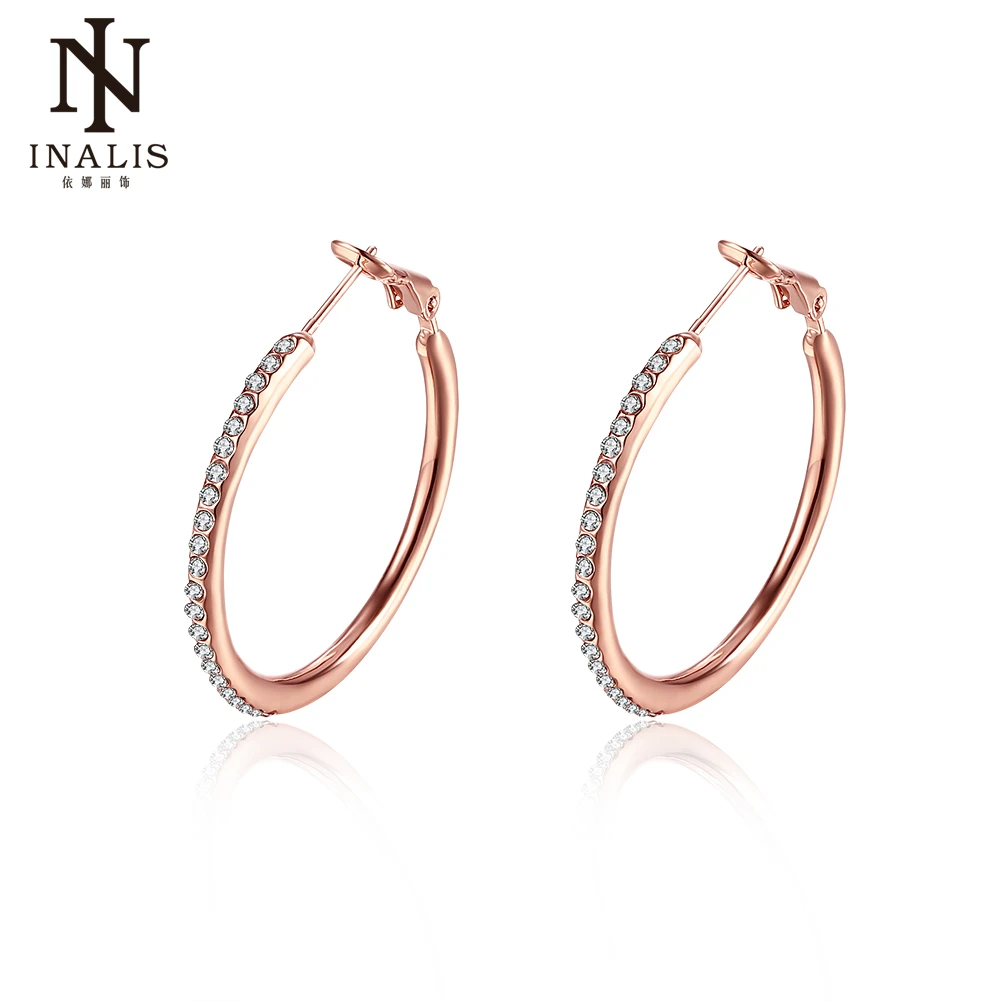 INALIS JEWELS 2018 Rose Gold And 3 Colors Big Hoop Earring Paved Luxury AAA Cubic Zirconia Fashion Women Round Loop CZ Earrings
INALIS JEWELS 2018 Rose Gold And 3 Colors Big Hoop Earring Paved Luxury AAA Cubic Zirconia Fashion Women Round Loop CZ Earrings